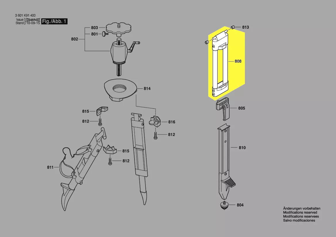 jambe pour trépied Bosch réf. 1 600 A00 0AB
